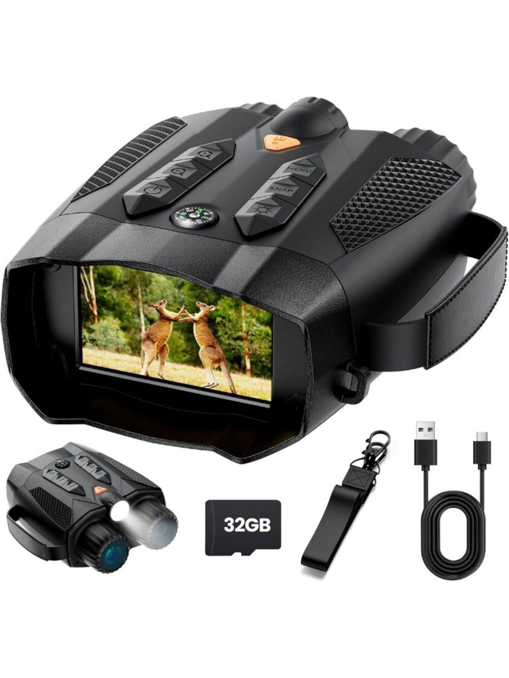4K Night Vision Goggles - Tactical Binoculars with Camera, Infrared Hunting